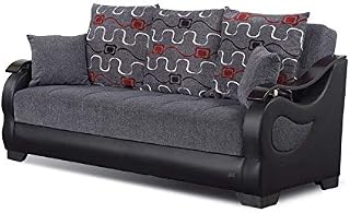 BEYAN Arizona Collection Upholstered Convertible Folding Sofa Bed with Storage Space Includes 2