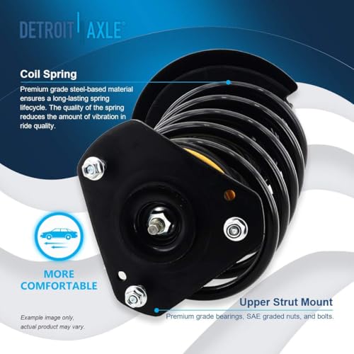 Image of Detroit Axle - 12pc Struts Kit for 2004-2008 Pontiac Grand Prix 2005 2006 2007, Front Sway Bars Outer Inner Tie Rods Lower Ball Joints Front and Rear Struts & Coil Spring Replacement Suspension