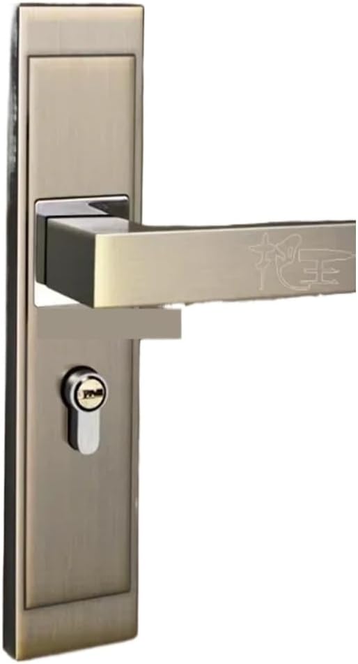 1 Set Aluminum Alloy Interior Door Lock Bedroom Wooden Door Handle Lock with Key(100 * 40 * 8mm)