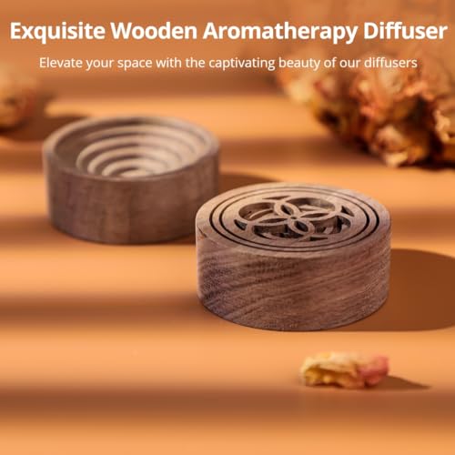 Set de 2 Difusores de Madera de Nogal, Aromaterapia miniatura 4