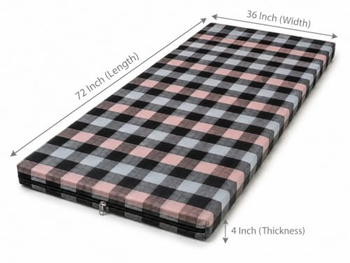 Image of Cotton Mattress Protector for Single Bed (72x36x4 Inch) - Breathable & Dustproof Mattress Cover with Heavy-Duty Zipper, Fully Enclosed Washable Safety Cover (1 Pcs)