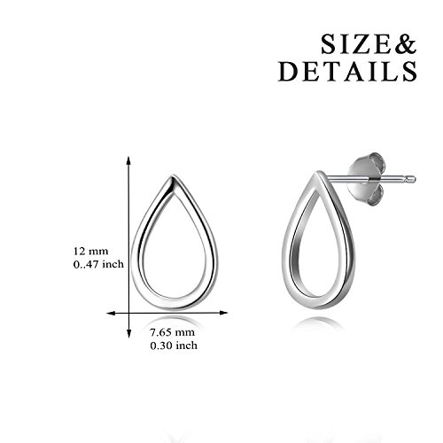 Teardrop Stud Earrings 925 Sterling Silver Simple Earrings Gift For Women Girls Teen Teardrop Simplicity Dainty Tiny #TOP2