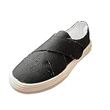 Alto Aumento: No Stay&me Zapatillas Mujer Impermeable Invierno Canvas Planas Camuflaje Casual Zapatos de impresión Leopard Tamaño de Las Mujeres Zapatos Casuales de Mujeres Grandes Sandalias Niña Negras (Black, 39)