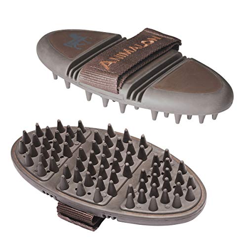 Animalon CareFlex Massage-Striegel | Flexible & Ergonomische Massage-Bürste mit Klettverschluss für echte Genießer | perfekt für den Fellwechsel