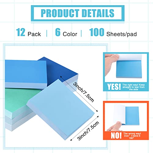 Notes autocollantes bleu vif anti-oubli pour carnet de notes bureau - 2