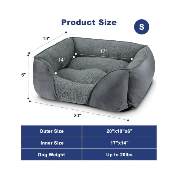 FURTIME-Small-Dog-Beds-for-Small-Dogs-Washable-Dog-Bed-Orthopedic-Rectangle-Puppy-Pet-Bed-Durable-Calming-Dog-Sofa-Bed-Soft-Sleeping-with-Anti-Slip-Bottom-S-20x19x6 FURTIME-Small-Dog-Beds-for-Small-Dogs-Washable-Dog-Bed-Orthopedic-Rectangle-Puppy-Pet-Bed-Durable-Calming-Dog-Sofa-Bed-Soft-Sleeping-with-Anti-Slip-Bottom-S-20x19x6