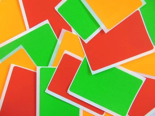 Große Farbige Etiketten – 99x65 Mm (4x2,6 Zoll), Rot, Gelb, Grün – Mit Permanentem Kleber, Ideal Für Ordner, Boxen & Kennzeichnung