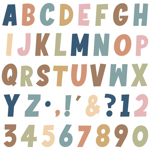 162 PCS 7" Bulletin Board Letters Set Large Boho Alphabet Numbers and Punctuation Cutouts Letters Classroom Alphabet Numbers Combo Set Letter Cutouts for Bulletin Board Display Classroom Wall Decor