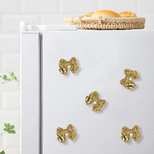 30 imanes con forma de moño para refrigerador dorados miniatura 2
