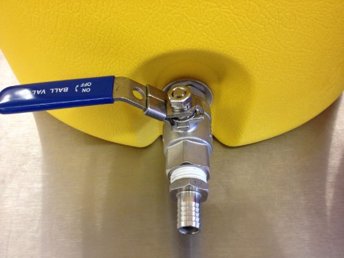 Quick Fit 10 Gallon Igloo Mash Tun With Stainless Steel False Bottom, Stainless Steel Valve And 3" Dial Probe Thermometer #TOP2