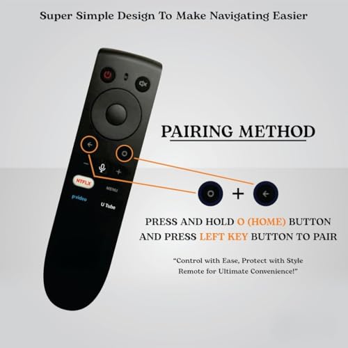 Image of Remote for OnePlus Y Series HD Ready LED Smart Android TV, 32 inches (32Y1) 43 inches (43Y1) 1+ Android TV Remote with Netflix YouTube Prime Video | Pairing Needed (OnePlus V-1 Voice)