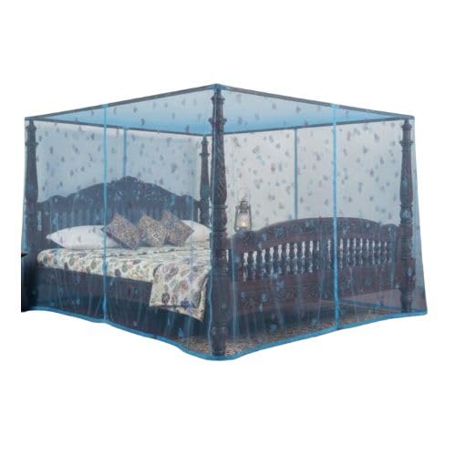 Mosquito Net - Queen Size Premium Polyester Machardani (6ft x 7ft,Elegant White with Grey Border) | Double Zipper Entry | Washable & Durable Net for Peaceful Sleep-picture-12