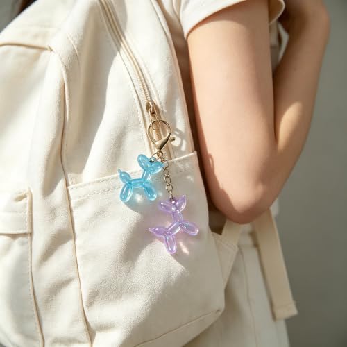 Image of Balloon Dog Keychain Bulk, Fun Purse Charms Bag Decoration | Keychain for Bags, Backpack Purse Charms, Handmade Key Chain for Keys, Carabiner Zipper Pull, DIY Craft Decoration
