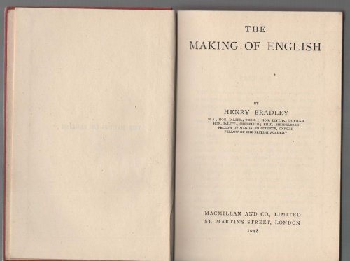 The Making of English B000TUSO5Y Book Cover
