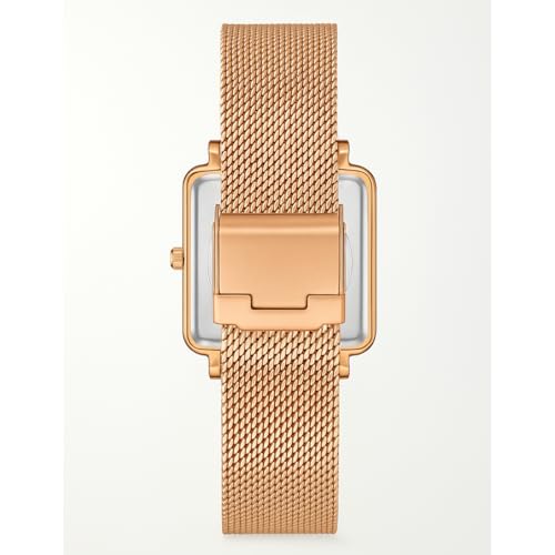 Image of Poshi Sanda Premium White Sqaure Dial Watch | 220mm Black Leather Strap Quartz Watch for Women