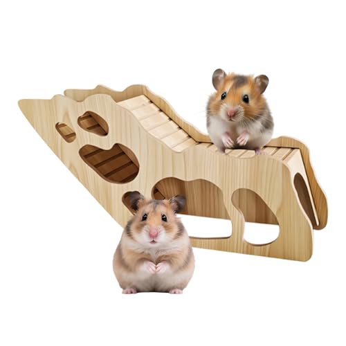 Générique Escalier pour Hamster - Tunnels en Bois Jouets | Accessoires de Pont pour Cage de Rongeur - pour Écureuils, Souris, Gerbilles, Hamsters Syriens et...