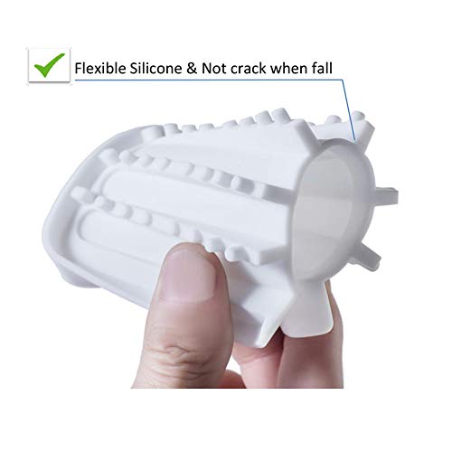 Soap Dish Holder 1Pack for Shower Waterfall Soap Holder Soap Saver Drainer Flexible Silicone Soap Tray for Bathroom Shower Kitchen Upgrade Raised Bumps Keep Soap Bars (White) - Thumbnail 3