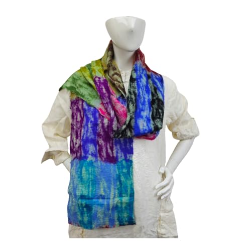 Assorted Mix Color Wool Nuno Felted Scarf – Handmade, Lightweight, and Luxuriously Soft – Unique Multi-Colored Wool Scarf – Eco-Friendly Fashion Accessory – Elegant Wrap for All Seasons