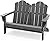 SERWALL Adirondack Bench, HDPE All-Weather Adirondack Loveseat, Outdoor Adirondack Chair for 2, Grey