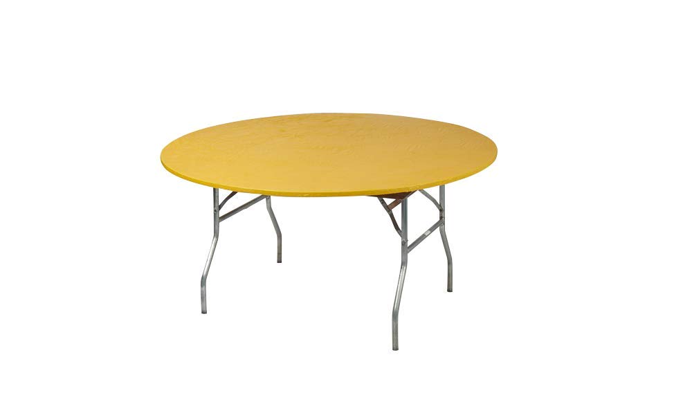 Kwik-Covers 48" Round Fitted Plastic Table Covers, Bundle of 5 (Gold)