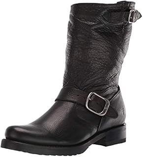 FRYE Women's Veronica Short Boot, Black Soft Vintage Leather, 8 M US