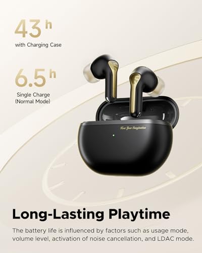 Image of SoundPEATS Earbuds Capsule3 Pro+ Wireless Earbuds, Adaptive Noise Cancelling Bluetooth Headphones Hi-Res Hifi Stereo Sound with xMEMS Speaker, True Wireless ANC Earphones with LDAC, 6 Mic 43H Playtime