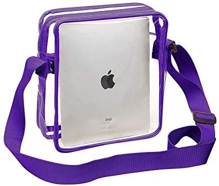 Clear Crossbody Messenger Shoulder Bag with Zipper Closure Adjustable Strap Stadium Approved Clear Bags For Women and Men