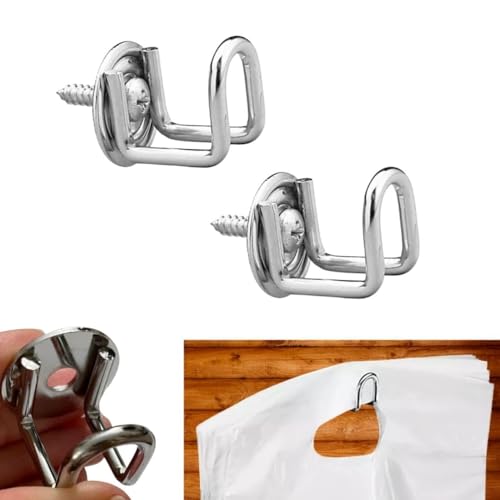 2 Pack - Wall Mount T-Shirt Bag Hook/Shopping Bag Holder