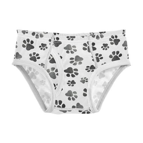 visesunny Boys Potty Training Underwear Grey Dog Footprint Breathe Cotton Briefs Size 2T-8Y for Toddler