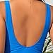 Plus Size Women One Piece Swimsuit Solid Tummy Control Bathing Suit Full Coverage Ruched Swimwear 2026 Fashion Blue