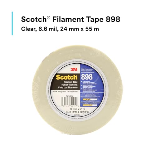 Cinta de filamentos Scotch 898 transparente contra roturas en cajas pesadas 7