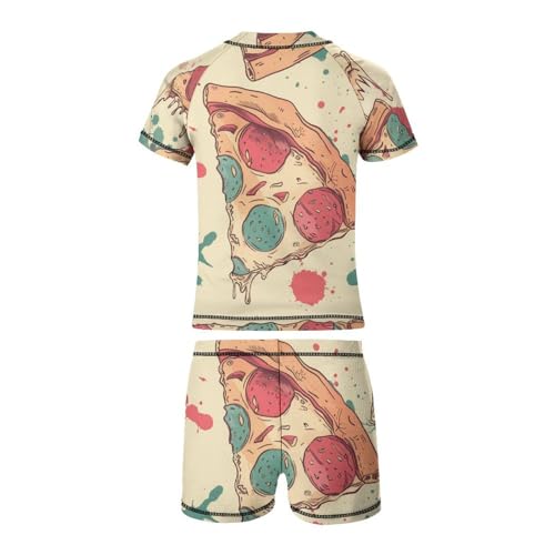 Pepperoni Pizza PatternChildren's Casual Swimsuit Set - Simple and Versatile9-11Y（140cm）3