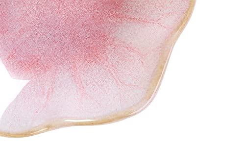 Image of JAMEND CLXP 2PCS Lotus Leaf Shape Ring Holder Dish, Small Key Bowl, Ceramic Trinket Tray Jewelry Dish Organizing Necklace Earrings for Mom Friend Sister, All Jewelries Are NOT Included. Blue+Pink.