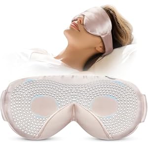 LitBear Weighted Sleep Mask 4.9 oz (140g), Silk Sleeping Mask with Detachable Insert, Women Men Pressure Relief Night Eye Mask with Adjustable Strap, Light Blocking Eye Cover for Relaxation