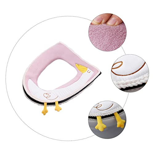 Cabilock 1 Stück Cartoon Toilettensitzauflage Klebrige Toilettenabdeckungen Waschbare Toilettenmatte Klebrige Toilettenauflage Badezimmer Toilettenmatte Universal Toilettensitzkissen – Bild 3