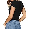 MANGOPOP-Womens-Round-Neck-Short-Sleeve-T-Shirts-Basic-Bodysuits MANGOPOP Women's Round Neck Short Sleeve T Shirts Basic Bodysuits (A01 Black, Large)