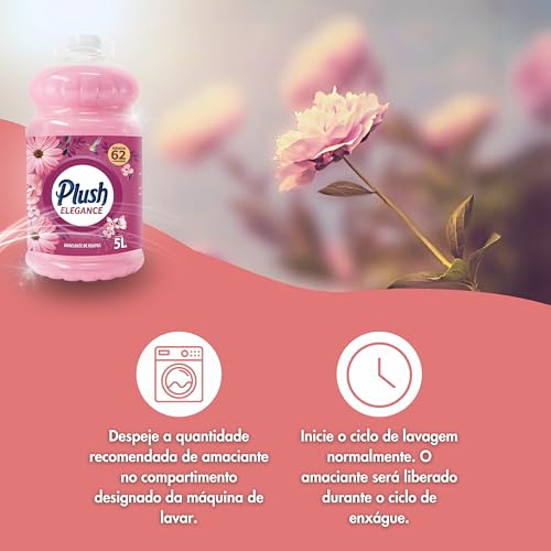 Amaciante de Roupas e Tecidos, Elegance, Plush, 5 Litros, Rosa