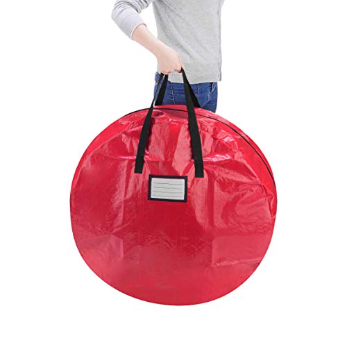 Wreath And Christmas Tree Storage Bag Set - Zippered Totes To Protect 9-Foot Artificial Trees And 30-Inch Holiday Wreaths By Elf Stor (Red) #TOP4