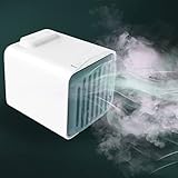 0℃ Outdoor Mini Enfriador Aire Acondicionado Portátil USB Móvil Escritorio con Hielo Humidificador,Aire Acondicionado Portátil Silencioso para Dormitorio/Oficina/Autocaravana/Regalos de Verano
