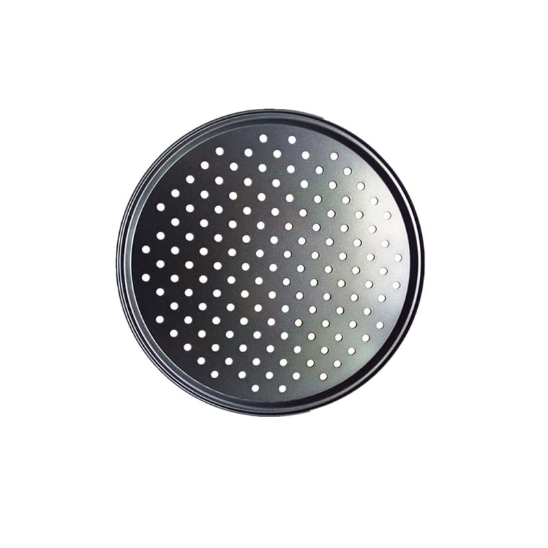 Bandeja de Acero Antiadherente para Pizza, Bandeja de Malla, Redonda, Honda, para Pizza, Molde de Acero para Hornear Pizza (32 cm) (24,5 cm)