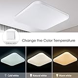 ◆◆ Potente control remoto no infrarrojo 2.4G ◆◆: Ajuste continuo de la temperatura y el brillo del color, la distancia de control es de más de 30 metros, las señales del control remoto pueden penetrar a través de la pared, usar fácilmente. 【Nota: El control remoto se fija en el interior la luz de techo durante la entrega.