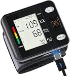 WRIST DIGITAL BLOOD PRESSURE MONITOR MACHINE BP CUFF FOR HOME USE (Noir, rétroéclairé LCD Affichage)