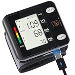 WRIST DIGITAL BLOOD PRESSURE MONITOR MACHINE BP CUFF FOR HOME USE (Black, Backlit LCD Display)
