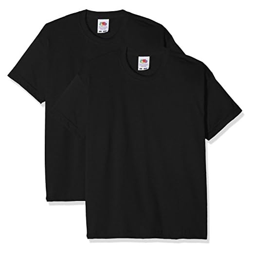 Fruit of the Loom Paquete de 2 Camisetas de Manga Corta para niños, Negro (Black Black), 9-10 Años (Pack de 2)