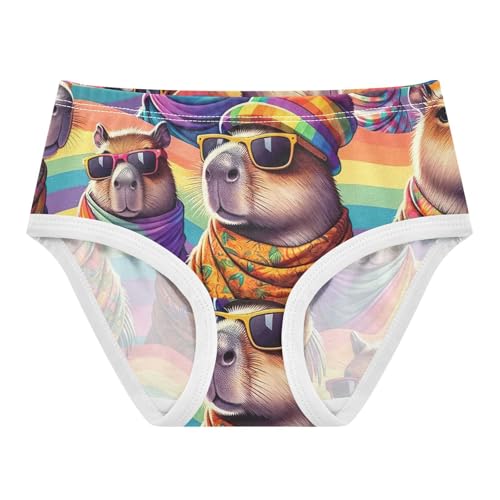 Lgbt Pride Month Capybara Toddler Cotton Underwear, Cotton Underwear for Girls, 2T–8 Years