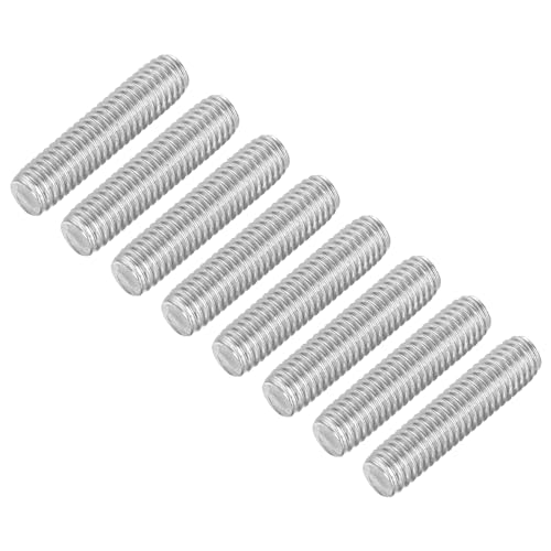 uxcell 8Pcs Fully Threaded Rod, M6 x 25mm 304 Stainless Steel Right Hand Thread Bar Studs M6-1 Thread Pitch for Furniture Machinery Assembly