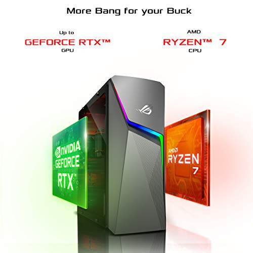 Image of ASUS ROG Strix GL10DH Gaming Desktop PC, AMD Ryzen 7 3700X, GeForce GTX 1660 Ti, 16GB DDR4 RAM, 512GB SSD + 1TB SSD, Wi-Fi 5, Windows 10 Home, GL10DH-PH762, Black