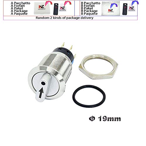 19Mm 2 3 Position Metal Selector Rotary Switch Latching Push Button Switch Spdt With 12V Led Illuminated Switch,Rotary Switch,12V Green Led 2 Positions #TOP4