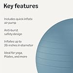 Amazon Basics Anti-Burst Exercise Ball with Pump, 23-26" Diameter - Image 2