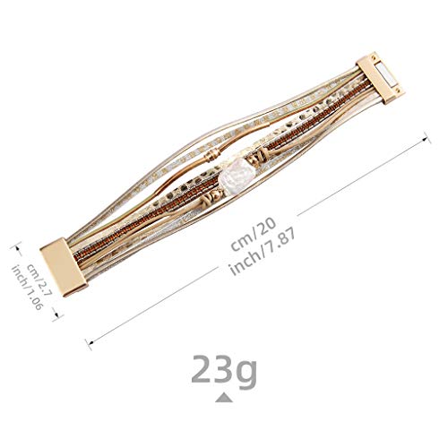 Azora Baroque Pearl Leather Cuff Bracelet For Women Multi-Layer Leather Wrap Bracelet Magnetic Clasp Cuff Bangle Jewelry Bracelets For Girls Teens Christmas Gift #TOP4